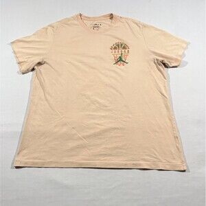 Air Jordan Men Graphic Stretch Art Logo Classic Beige Cotton T- Shirt XL FLAWS